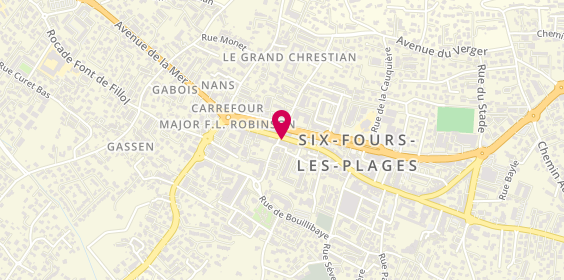 Plan de Allianz, Angle de La
32 Avenue Brunette
Rue République, 83140 Six-Fours-Les-Plages, France