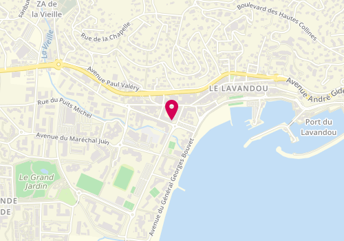 Plan de Caisse d'Epargne Côte d'Azur, avenue des Commandos d'Afrique, 83980 Le Lavandou