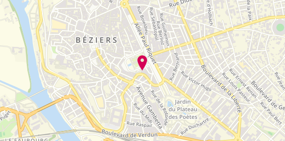 Plan de AXA Assurance de Clock - Béziers, 5 Boulevard Jean Jaurès, 34500 Béziers