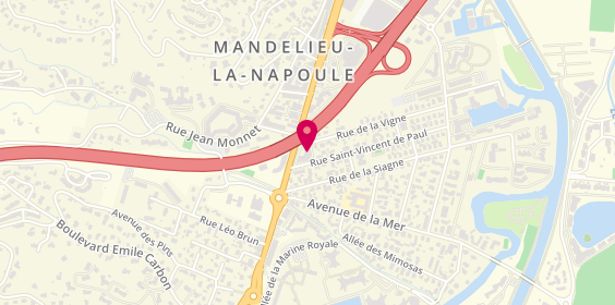 Plan de AXA Assurance Axel BOTS, 154 avenue de Cannes, 06210 Mandelieu-la-Napoule