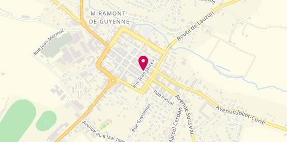 Plan de Agence Groupama Miramont, 36 Rue du Temple, 47800 Miramont-de-Guyenne