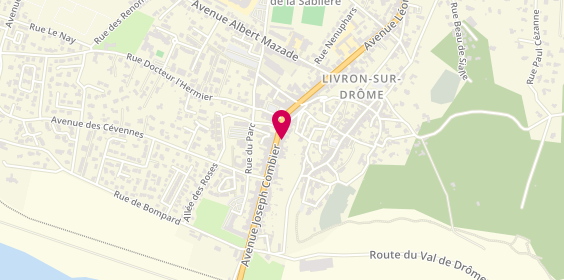 Plan de AESIO mutuelle, 43 avenue Joseph Combier, 26250 Livron-sur-Drôme