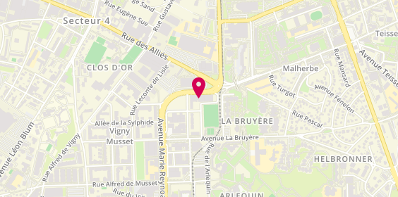 Plan de AXA Prévoyance & Patrimoine BOUALITA Hassina, 3 avenue Marie Reynoard 5eme Etage Bureau 10, 38100 Grenoble
