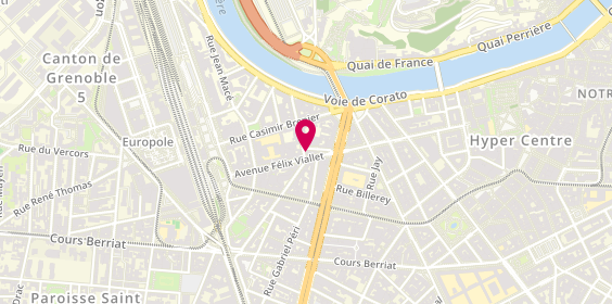 Plan de AESIO mutuelle, 32 avenue Félix Viallet, 38000 Grenoble