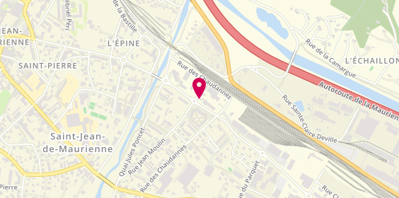 Plan de AXA Assurance et Banque Emilie MAIN, 582 Rue Jean Moulin, 73300 Saint-Jean-de-Maurienne