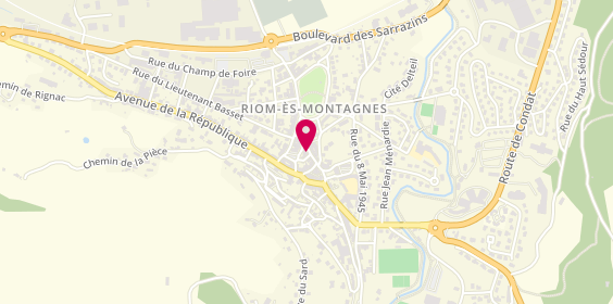 Plan de MMA Assurances RIOM ES MONTAGNES FONTAINE, 9 Rue du Commandant Robert Monier, 15400 Riom-ès-Montagnes
