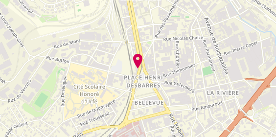 Plan de AESIO mutuelle, 6 place Bellevue, 42100 Saint-Étienne