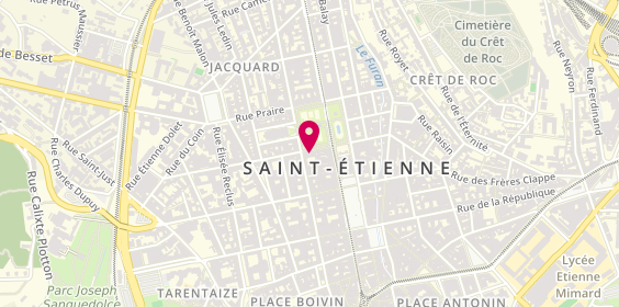 Plan de AXA Assurance et Banque Florentin Gros, 5 place Jean Jaurès, 42000 Saint-Étienne