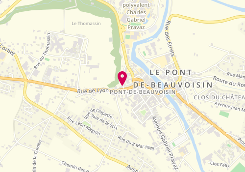 Plan de MAAF Assurances PONT DE BEAUVOISIN, 1 Rue du Bourg 9, 38480 Le Pont-de-Beauvoisin