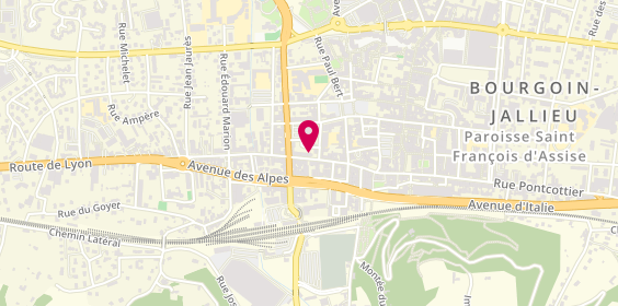 Plan de AESIO mutuelle, 53 Rue de la République, 38300 Bourgoin-Jallieu