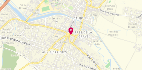 Plan de AXA Assurance et Banque Chabot Metayer et Potier, 6 Rue du Dr Faneuil, 17600 Saujon