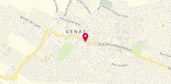 Plan de Caisse d'Epargne Genas, 14 Rue de la République, 69740 Genas