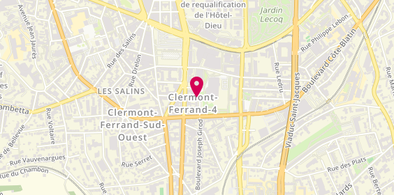 Plan de Allianz Assurance CLERMOND FERRAND SALINS - Claude BARBIN, 16 Rue Pierre de Coubertin, 63000 Clermont-Ferrand