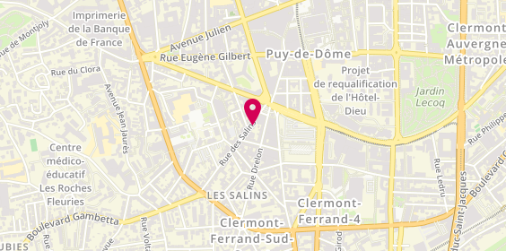 Plan de Aréas Assurances Fabrice MACEDO, 7 Rue des Salins, 63000 Clermont-Ferrand