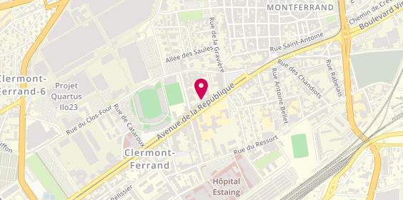 Plan de MAAF Assurances CLERMONT FERRAND REPUBLIQUE, 127 avenue de la République, 63100 Clermont-Ferrand