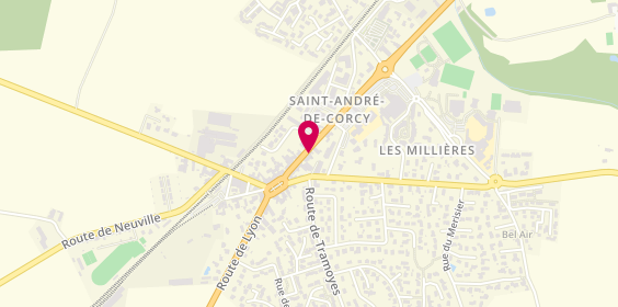 Plan de AXA Assurance et Banque Schaefer Schaefer, 100 Route de Bourg en Bresse, 01390 Saint-André-de-Corcy