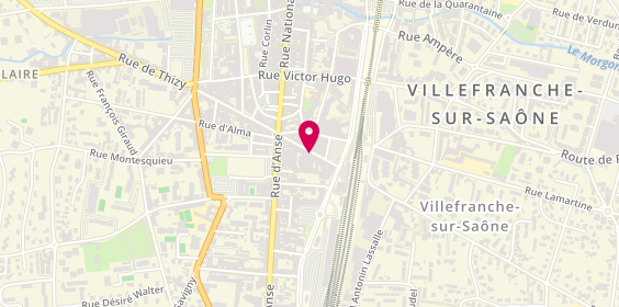 Plan de MAAF Assurances VILLEFRANCHE SUR SAONE, 110 Rue de la Gare, 69400 Villefranche-sur-Saône