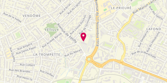 Plan de Centre des Finances Publiques, 26 avenue de Fétilly, 17000 La Rochelle