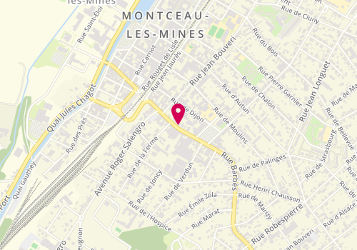 Plan de MAAF Assurances MONTCEAU LES MINES, 5 Rue Barbès, 71300 Montceau-les-Mines