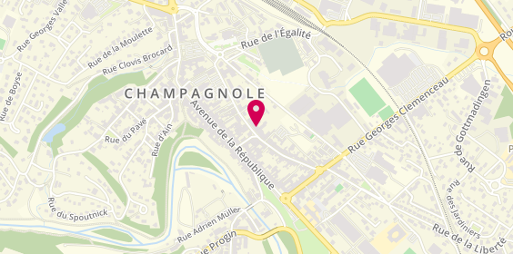Plan de AXA Assurance et Banque Emmanuel DUPRE & Kathie Capone, 2 Rue du Général Leclerc, 39300 Champagnole
