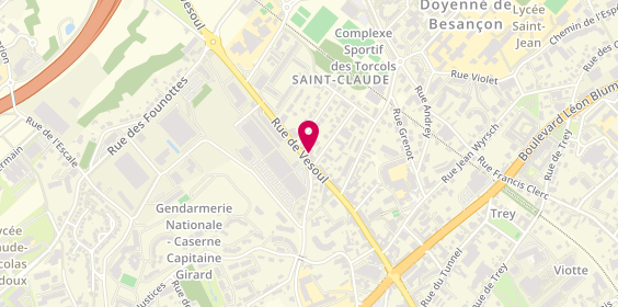 Plan de Allianz Assurance BESANCON - Christophe CROZET, 76 Rue de Vesoul, 25000 Besançon