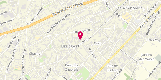 Plan de AESIO mutuelle, 67 Rue des Cras, 25000 Besançon