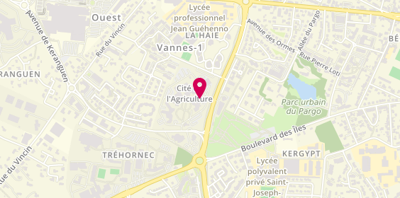 Plan de Groupama - Site de gestion de Vannes, Boulevard du Colonel Rémy, 56000 Vannes