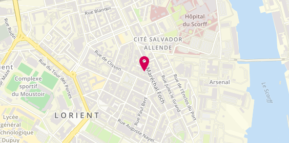 Plan de Aréas Assurances Yvonnick YOUF, 15 Rue Fénelon, 56100 Lorient