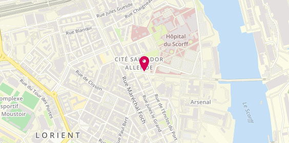 Plan de Pharmacie Mutualiste, 16 Rue Jean-Baptiste Colbert, 56100 Lorient