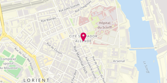 Plan de VYV3 BRETAGNE - Siège social Lorient, 14 Rue Jean-Baptiste Colbert, 56100 Lorient