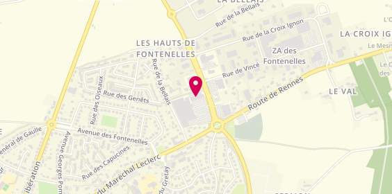 Plan de Mutuelle de Poitiers Assurances, Parking Super U avenue des Platanes, 35310 Mordelles