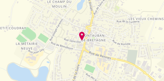 Plan de AXA Assurance et Banque Yves TUAL, 4 Rue Saint-Eloi, 35360 Montauban-de-Bretagne