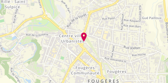 Plan de AXA Assurance et Banque Gaignon-Fouque, 2 Rue Baron, 35300 Fougères