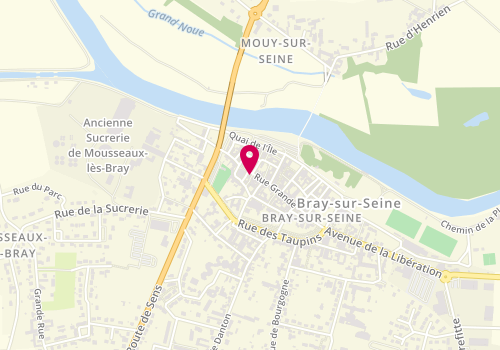 Plan de AXA Assurance et Banque J. Daridan - A. Montchaud - A. Hiernaux, 1 Rue du Baillage, 77480 Bray-sur-Seine