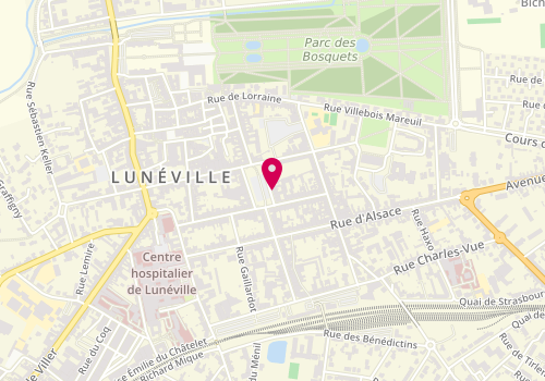 Plan de Bourgery Assurances, 9 place Léopold, 54300 Lunéville