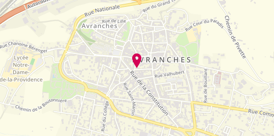Plan de AXA Assurance et Banque COURSIN Morgan, Rue des Fontaines Couvertes, 50300 Avranches