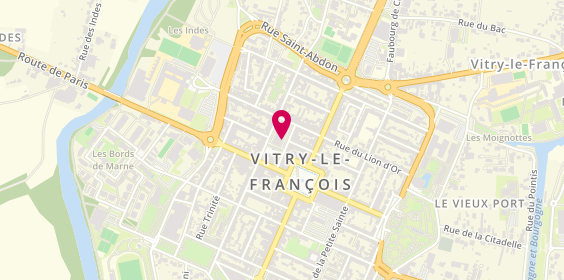 Plan de AXA Assurance et Banque Olivier DELCOMBEL, Place de la Halle
Rue des Soeurs, 51300 Vitry-le-François