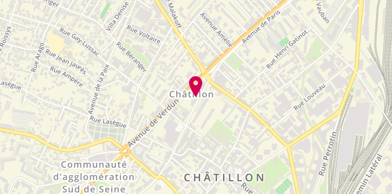 Plan de Caisse d'Epargne Chatillon, 14 Rue Gabriel Péri, 92320 Châtillon