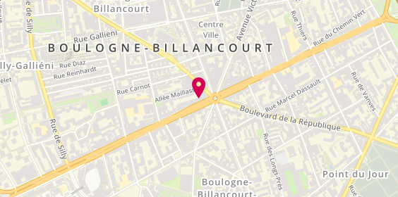 Plan de AXA Assurance - Prévoyance & Patrimoine - Johann DAHAN, 4 avenue du Général Leclerc, 92100 Boulogne-Billancourt