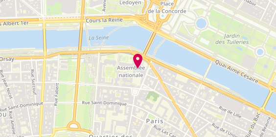 Plan de Assemblée nationale - Palais Bourbon, 126 Rue de l'Université, 75007 Paris