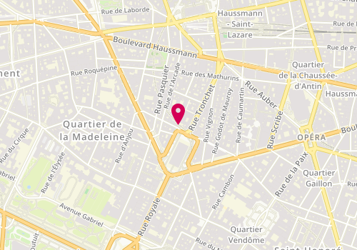 Plan de Mutuelle Bleue - Siège, 25 place de la Madeleine, 75008 Paris