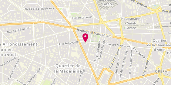 Plan de Point de rencontre mutuelle INTÉRIALE Paris Mathurins, 57 Rue des Mathurins, 75008 Paris