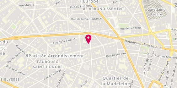 Plan de Aréas Assurances Siège social, 47-49 Rue de Miromesnil, 75008 Paris