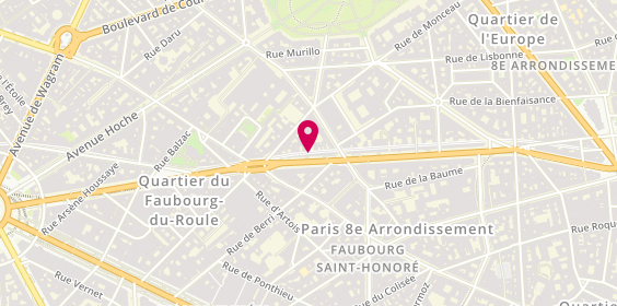 Plan de Hugues de la Borde Caumont - Agence Axa Assurance de personnes, 176 Boulevard Haussmann, 75008 Paris