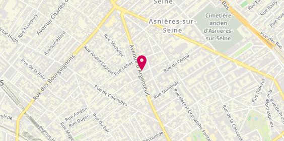 Plan de AXA Assurance et Banque Cabaco Stéphane, 110 avenue d'Argenteuil, 92600 Asnières-sur-Seine