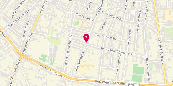 Plan de Aréas Assurances Christophe de BONNIERES, 109 Rue Delpech, 80000 Amiens