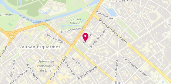 Plan de AXA Assurance Arnaud VANLEEFDAEL, 43 Rue Patou, 59000 Lille